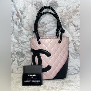 CHANEL Calfskin Quilted Small Cambon Tote